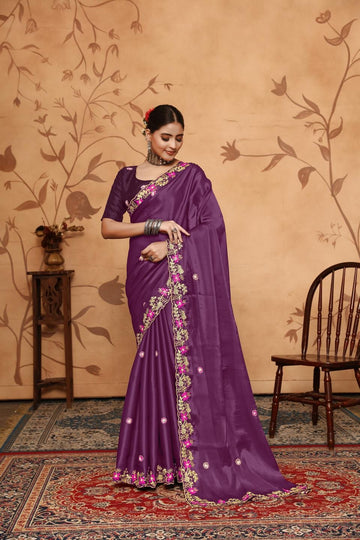 Ethnic Motifs Zari Woven Design Banarasi Saree